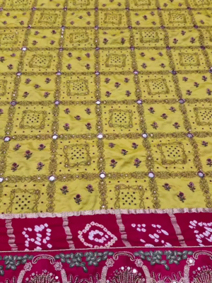 Latest New Pure Gaji Silk Hand Gotapatti Work Dupatta Sari