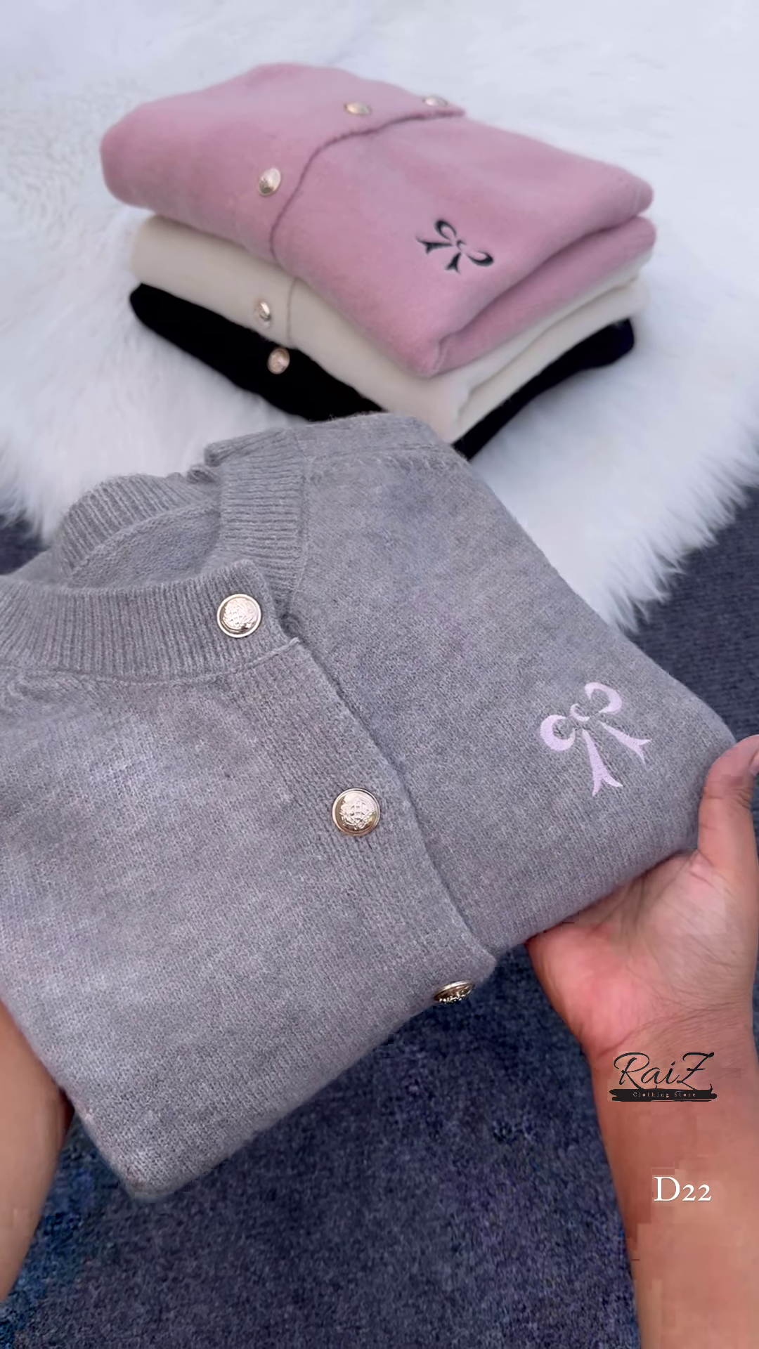 Chic Girls' Polyester Blend Collared Neck Sweater - Image 2