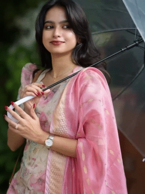 New Cotton Heavy Embroidery Work Anarkali Kurti Set