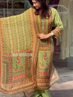 New Beautifully Crafted Pure Crepe Palazzo Suit In Beautiful Green Colour