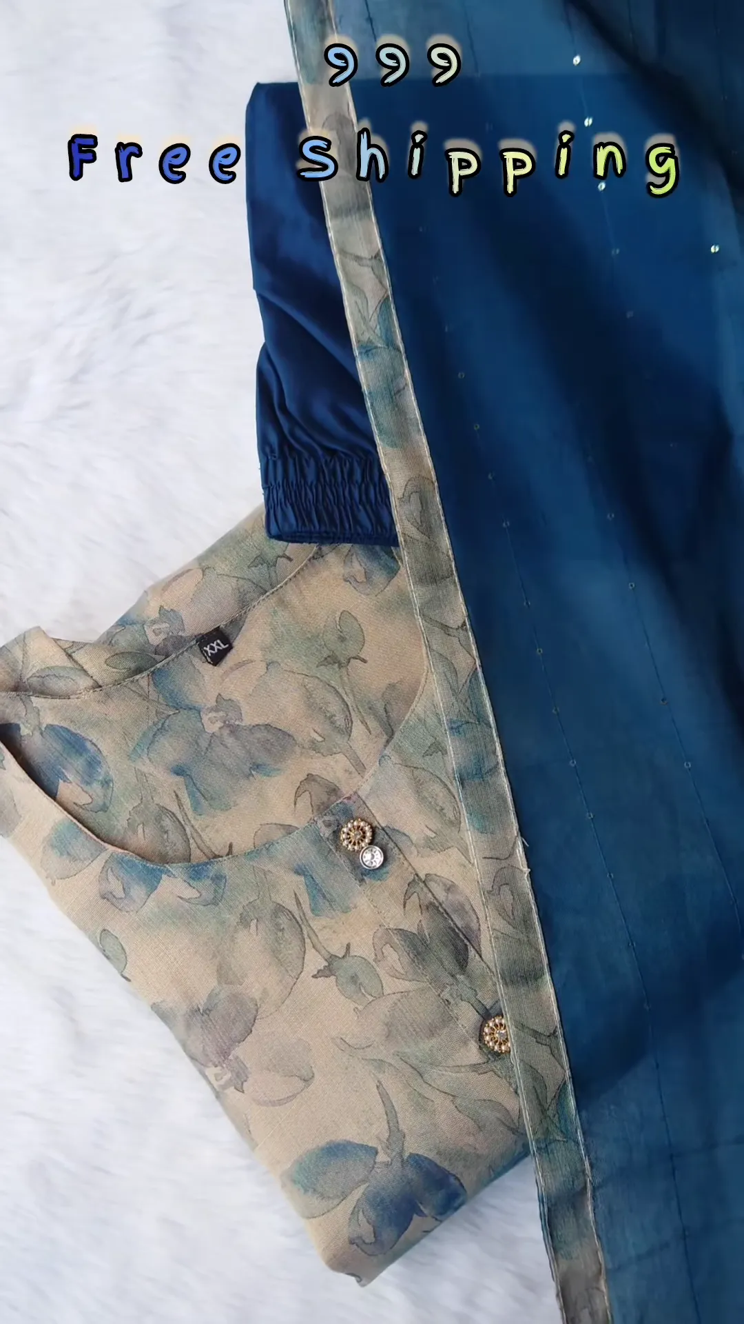 Stitched Cotton Silk Kurta, Bottom & Duppata Forest Green (3 Piece Set ) - Image 3