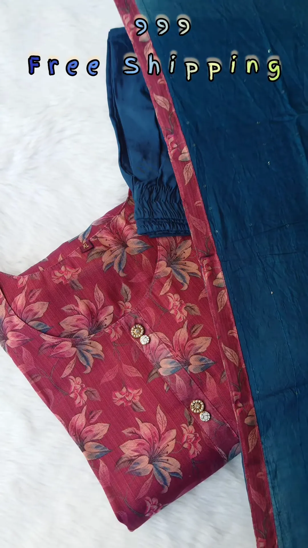 Stitched Cotton Silk Kurta, Bottom & Duppata Forest Green (3 Piece Set ) - Image 5