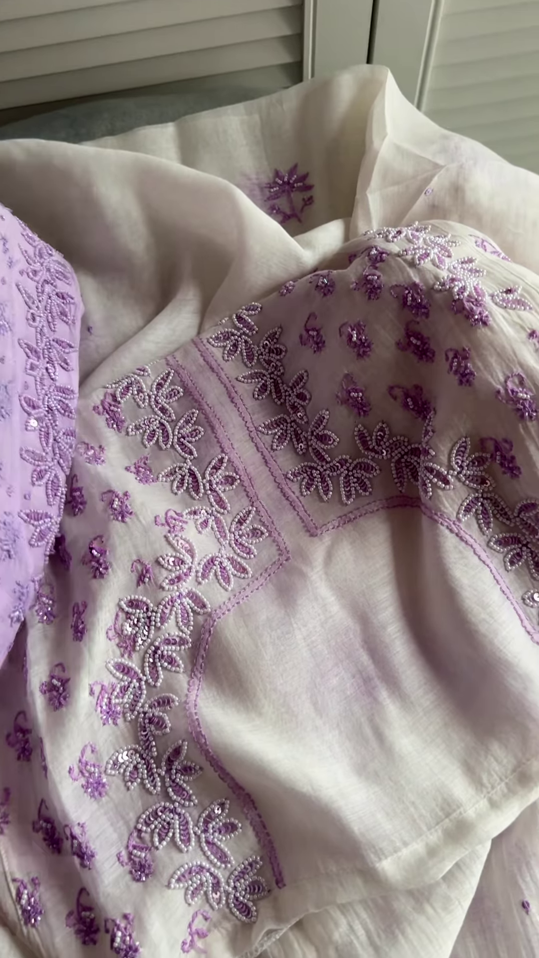 Embroidered Organza Unstitched Dress Material - Image 2