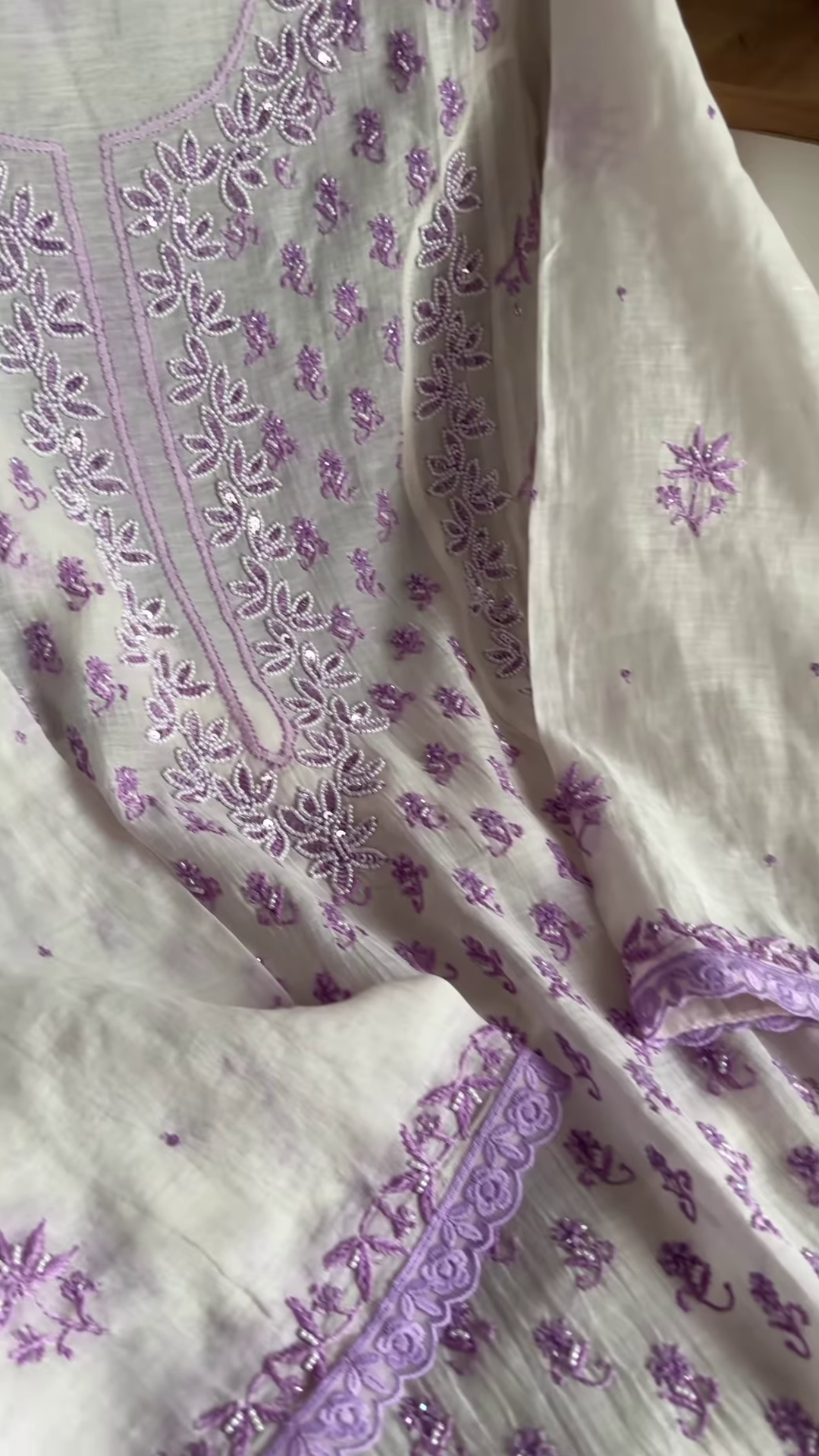 Embroidered Organza Unstitched Dress Material - Image 3