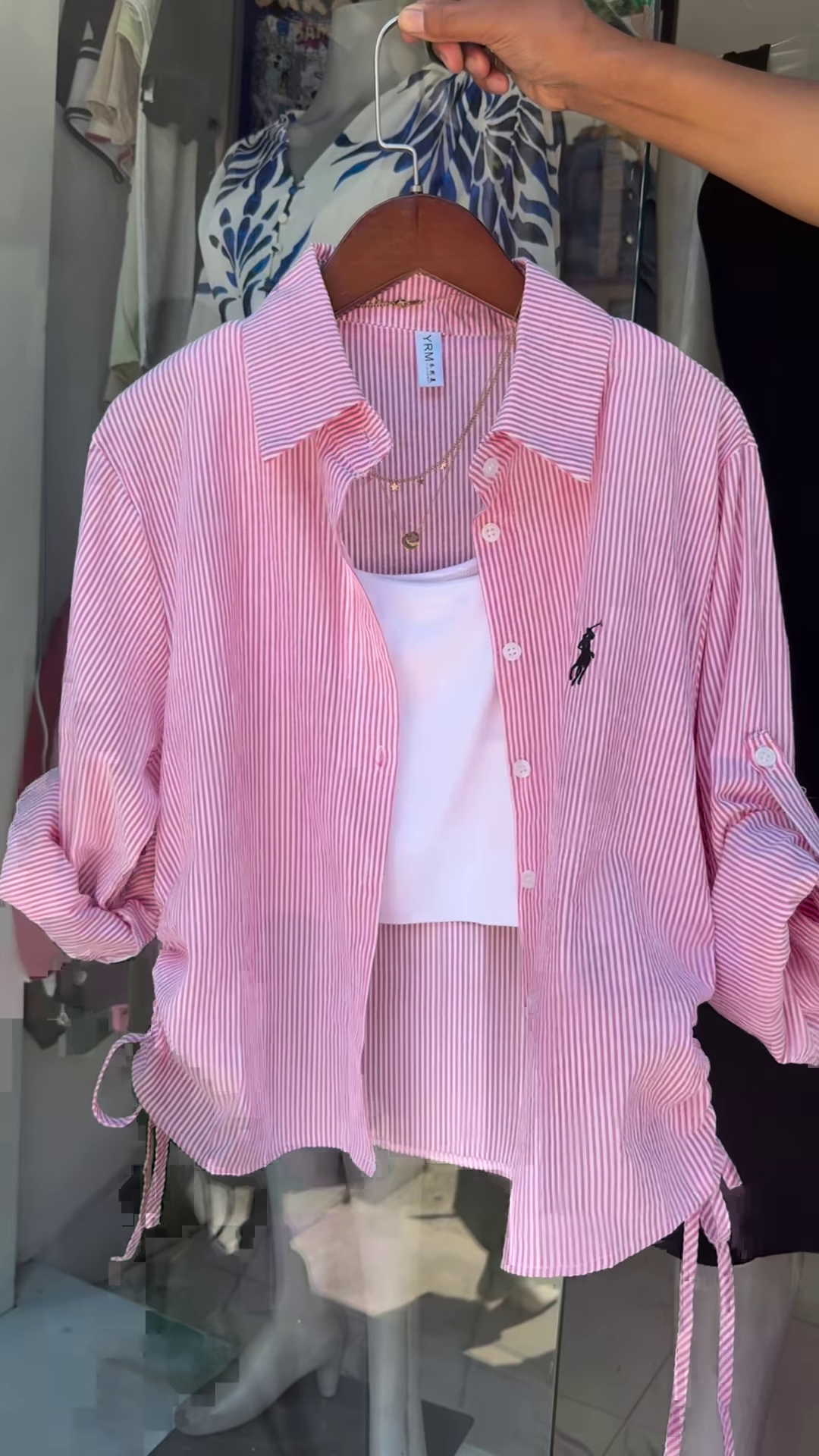 Classic Ralph Lauren Pinstripe Shirt with Contemporary Tank Styling - Image 2