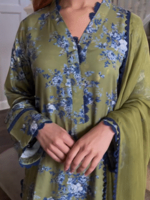 Unstitched Pure Cotton Salwar Suit Material – Floral Print | Elegant & Comfortable for Casual Wear