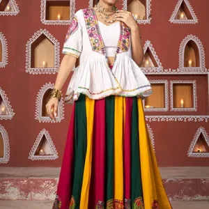 Multi Color Exclusive Designer Jacket with Ghagra Choli for Navratri