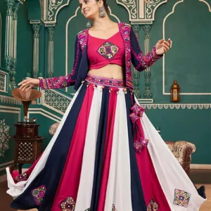 Navratri Special Multi Color Jacket Style Beautiful Chaniya Choli