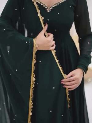 Beautiful Trending New Design Georgette Top and Pant with Dupatta Set