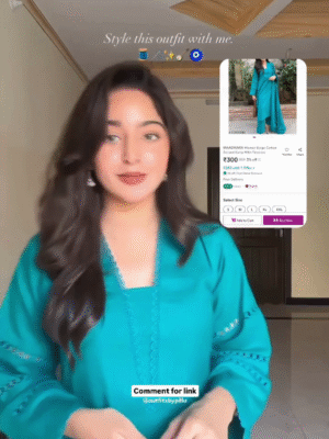 Chic Turquoise Cotton Kurta Set – Style It with Me for Just ₹300!