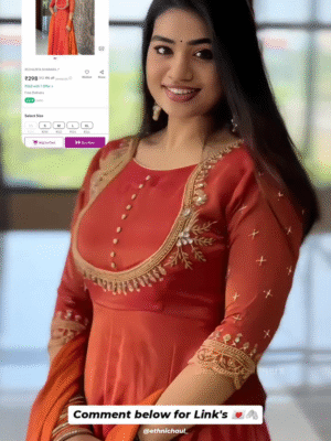 Radiant Elegance: Orange Soft Silk Anarkali Suit With Thread & Sequence Work