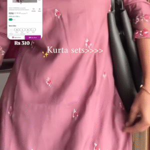 💜 Women Lavender Embroidered Chinon Kurta With Dupatta