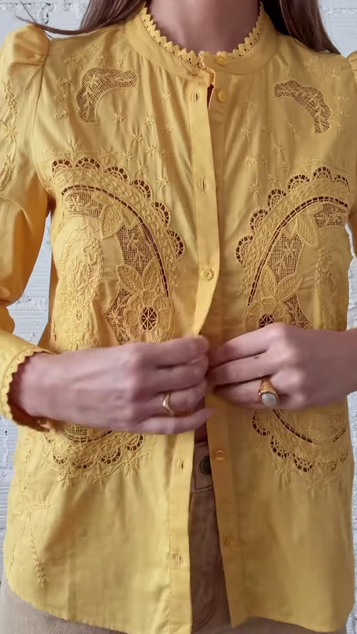 Boho-Inspired Embroidered Button-Down Shirt β Earthy Elegance in Every Stitch π - Image 3