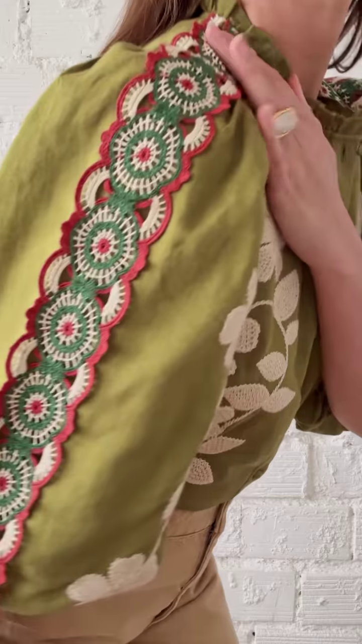 Boho-Inspired Embroidered Button-Down Shirt β Earthy Elegance in Every Stitch π - Image 5