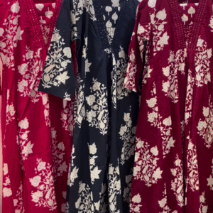 Elegant Floral Printed Kaftan Kurtis β Effortless Comfort Meets Traditional Grace