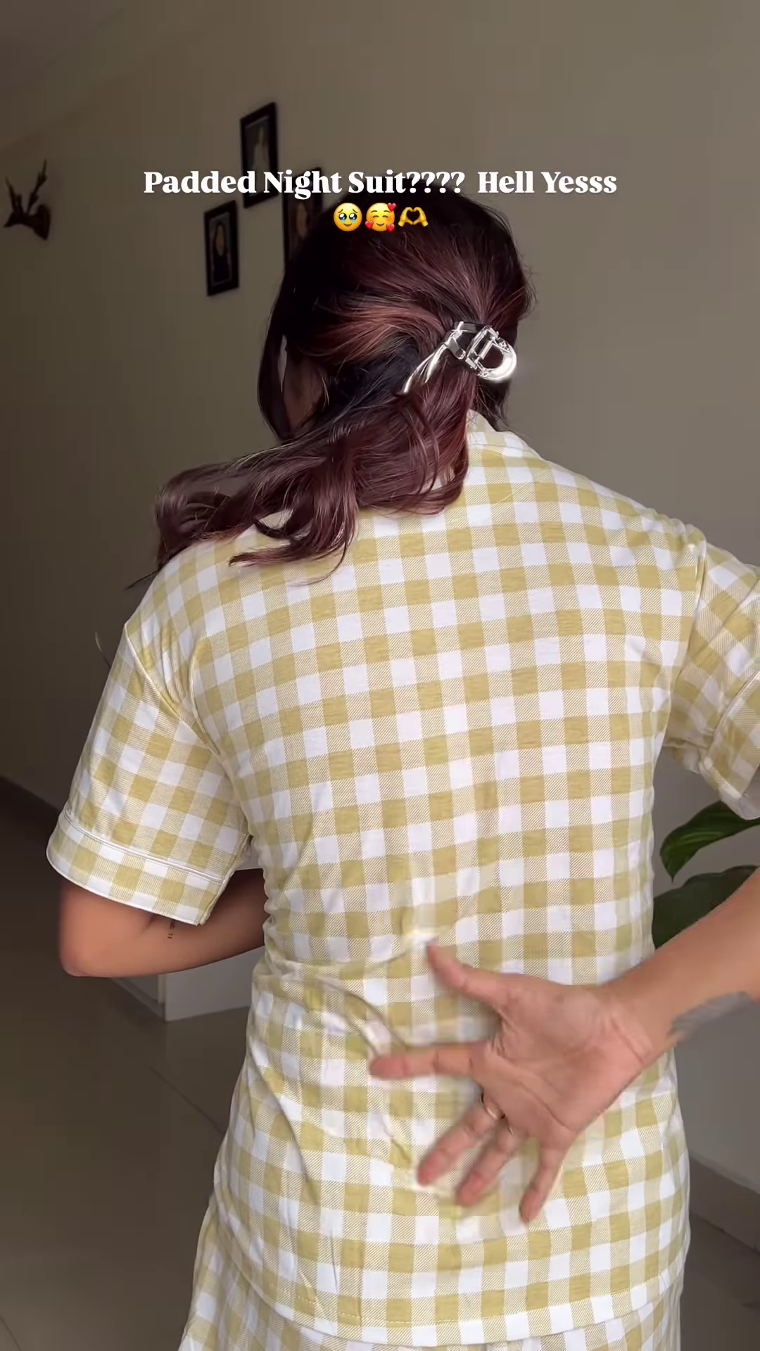 Padded Cotton Night Suit – Yellow Gingham Co-Ord Set for Ultimate Comfort & Style - Image 9