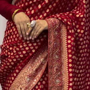Maroon Pure Banarasi Handloom Georgette Saree – A Regal Blend of Tradition and Elegance