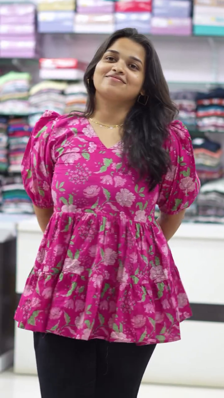 🌿 Teal Ethnic Floral Printed Peplum Top – Comfort Meets Everyday Elegance 🌿