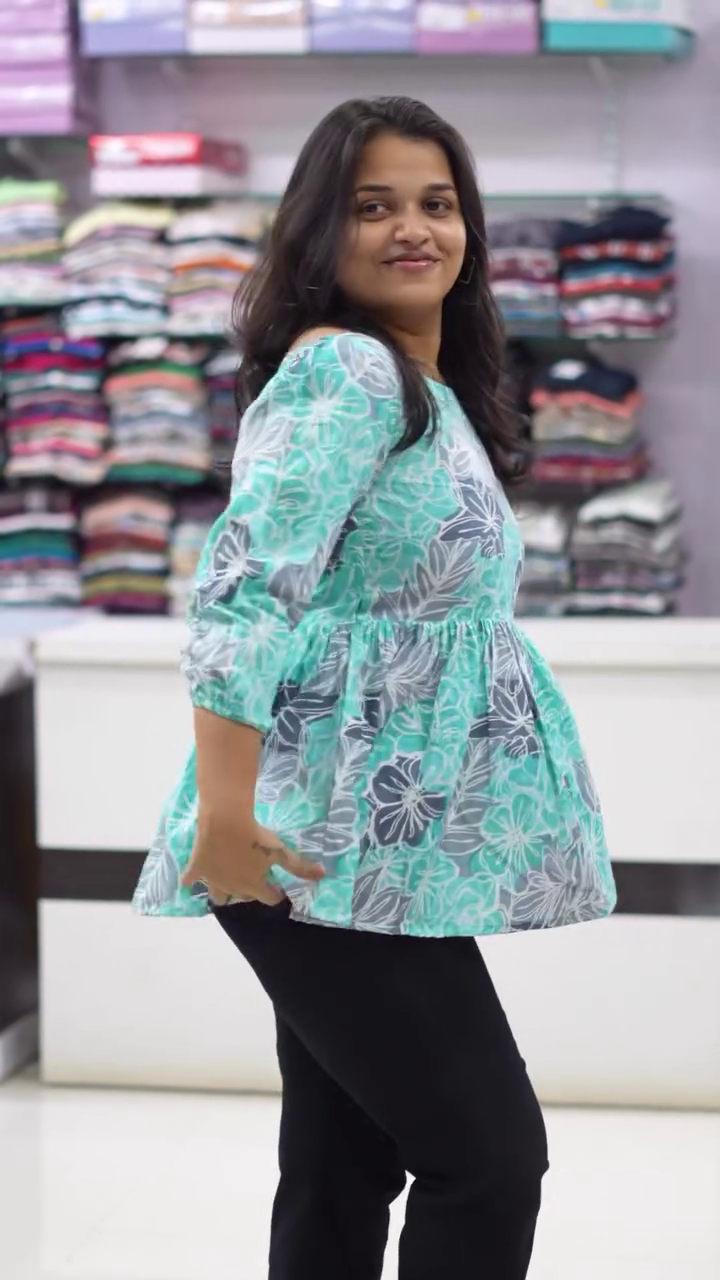 🌿 Teal Ethnic Floral Printed Peplum Top – Comfort Meets Everyday Elegance 🌿 - Image 6