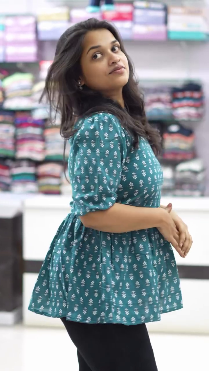 🌿 Teal Ethnic Floral Printed Peplum Top – Comfort Meets Everyday Elegance 🌿 - Image 5