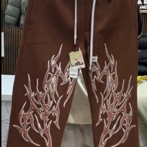 Inferno Edge Graphic Jogger Pants – Bold Streetwear Comfort 🔥🤎