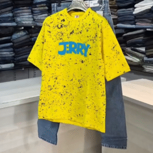 💛👕 JERRY Graphic Oversized T-Shirt with Classic Denim Jeans – Bold, Fun & Street-Ready