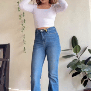 High-Waist Denim Jeans for Women | Premium Stretch Comfort | Wide-Leg / Flared Fit | Everyday Casual Wear