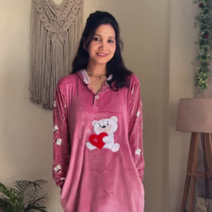 Premium Winter Teddy Night Suit Set – Ultra Soft Velvet Pajama Set