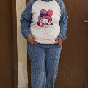 CuteCozy Cartoon Winter Plush Set – Ultra-Warm & Super Soft Nightwear ❄️💗