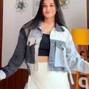 Women’s Premium Trendy Denim Jacket – Patchwork | Fringe | Dual-Tone Styles