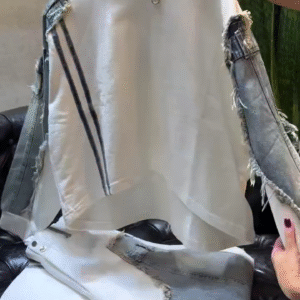 ✨ Premium White Denim Fusion Co-Ord Set – Statement Street Luxe Outfit