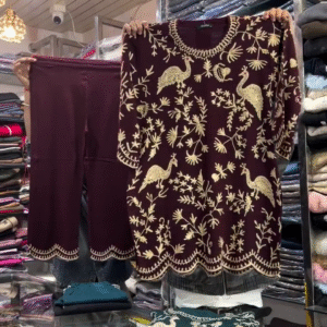 ✨ Premium Winter Embroidered Peacock Co-ord Set – Elegance Woven in Every Thread ✨