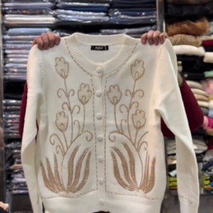 ✨ Premium Embellished Floral Pearl-Work Winter Cardigan ✨