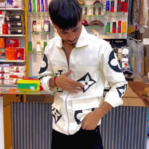 "Men’s Luxury Designer Zip-Up Statement Jacket – Bold Icon Print, Premium Feel, Ultimate Fashion Fit"