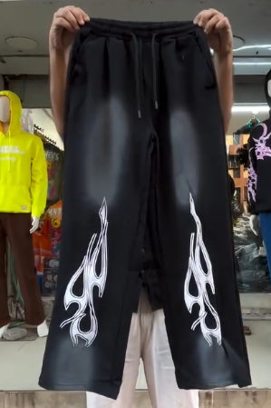 π₯ Inferno Streetwear Wide-Leg Pants β Bold Graphics, Maximum Attitude π₯ - Image 5