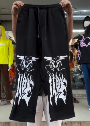 π₯ Inferno Streetwear Wide-Leg Pants β Bold Graphics, Maximum Attitude π₯ - Image 4