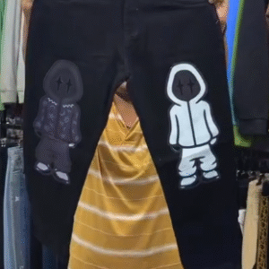 ✨🔥 “Shadow Duel Streetwear Jeans – Iconic Hoodie Character Edition” 🔥✨