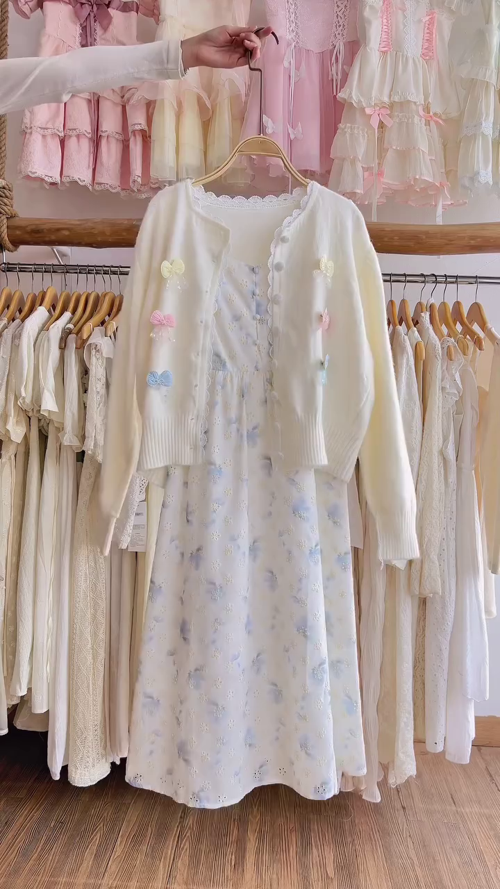 🎀✨ “Sweet Blossom Pastel Dress & Cardigan Set – Soft Girl Aesthetic Dream Outfit” ✨🎀 - Image 4