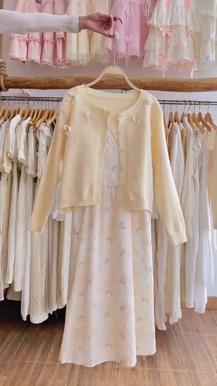 🎀✨ “Sweet Blossom Pastel Dress & Cardigan Set – Soft Girl Aesthetic Dream Outfit” ✨🎀 - Image 9