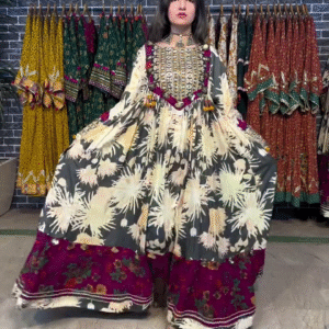 ✨ Regal Bloom Embroidered Flared Dress – Luxury Ethnic Elegance ✨