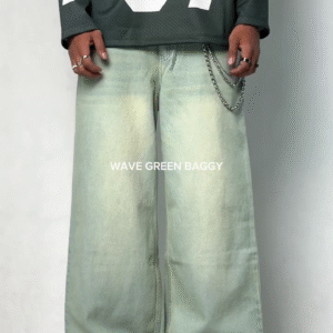 💚 Wave Green Baggy Denim Jeans – Ultimate Streetwear Statement 💚