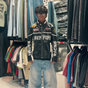 🏁 Vintage Racing Leather-Style Jacket – Iconic Streetwear with Bold Attitude 🏁