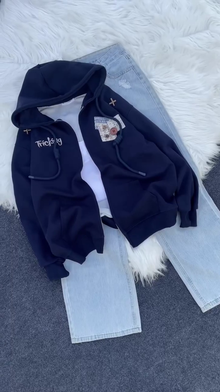 π€ Cozy Chic Zip-Up Hoodie Jacket β Cute, Comfortable & Everyday Ready π€ - Image 3