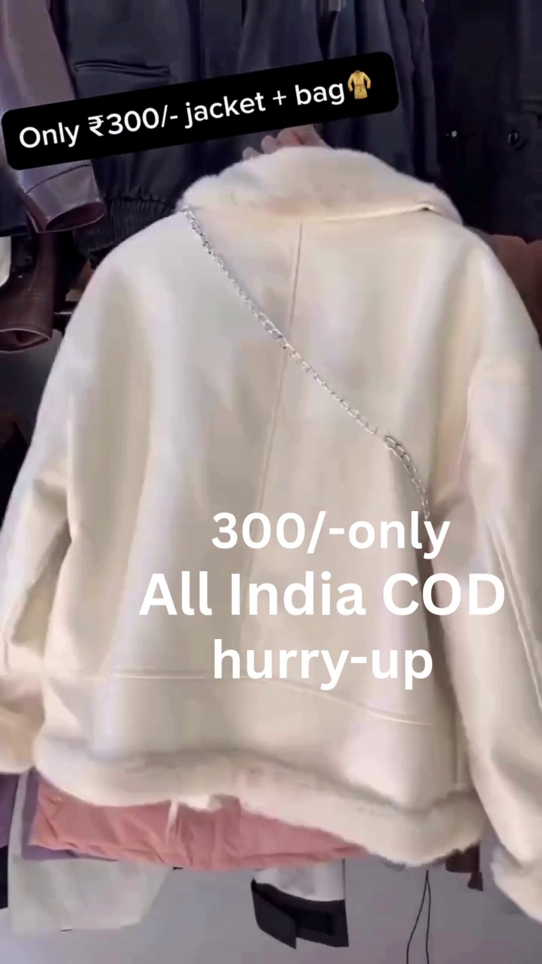 Winter Luxe Fur-Collar Jacket with Sling Bag β Premium Style at Just βΉ300 π§₯β¨ - Image 4