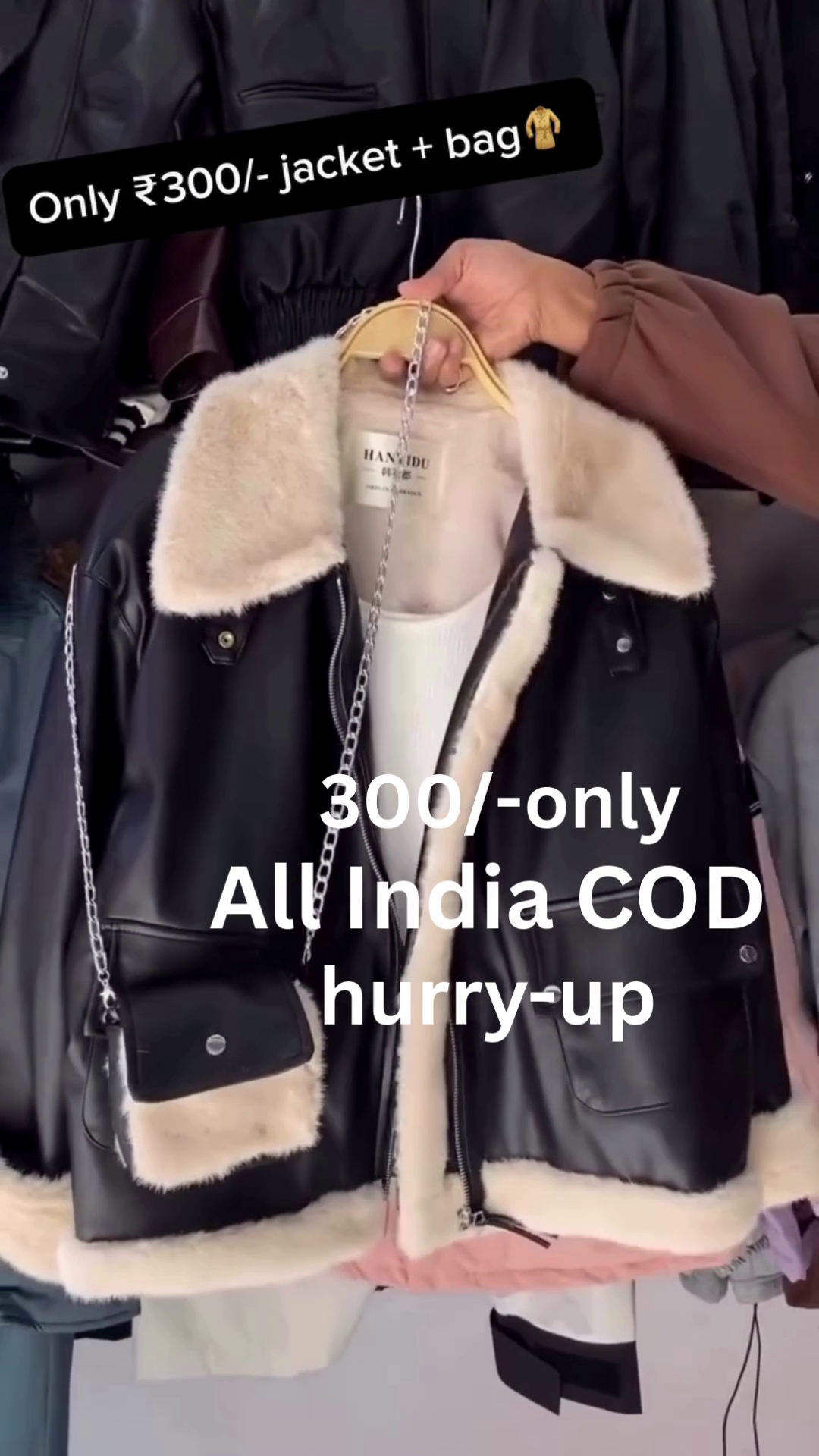 Winter Luxe Fur-Collar Jacket with Sling Bag β Premium Style at Just βΉ300 π§₯β¨ - Image 5