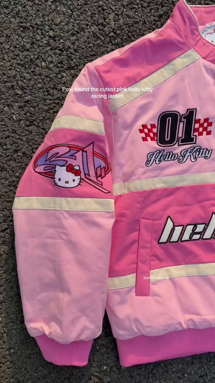 Hello Kitty Racing Jacket β Cute, Bold & Iconic Streetwear ππ - Image 4