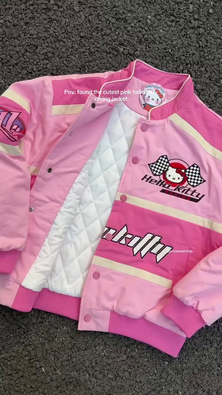 Hello Kitty Racing Jacket β Cute, Bold & Iconic Streetwear ππ - Image 6