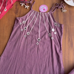 Desert Bloom Mirror-Work Kurti & Palazzo Set – Handcrafted Elegance 🌸✨