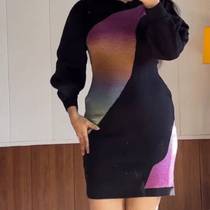 ✨ Aurora Curve Knit Dress – Bold Elegance with a Modern Twist ✨