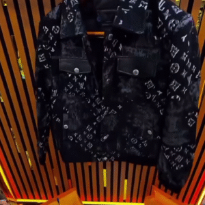 🔥 Luxury Monogram Denim Jacket – Premium Streetwear Edition 🔥